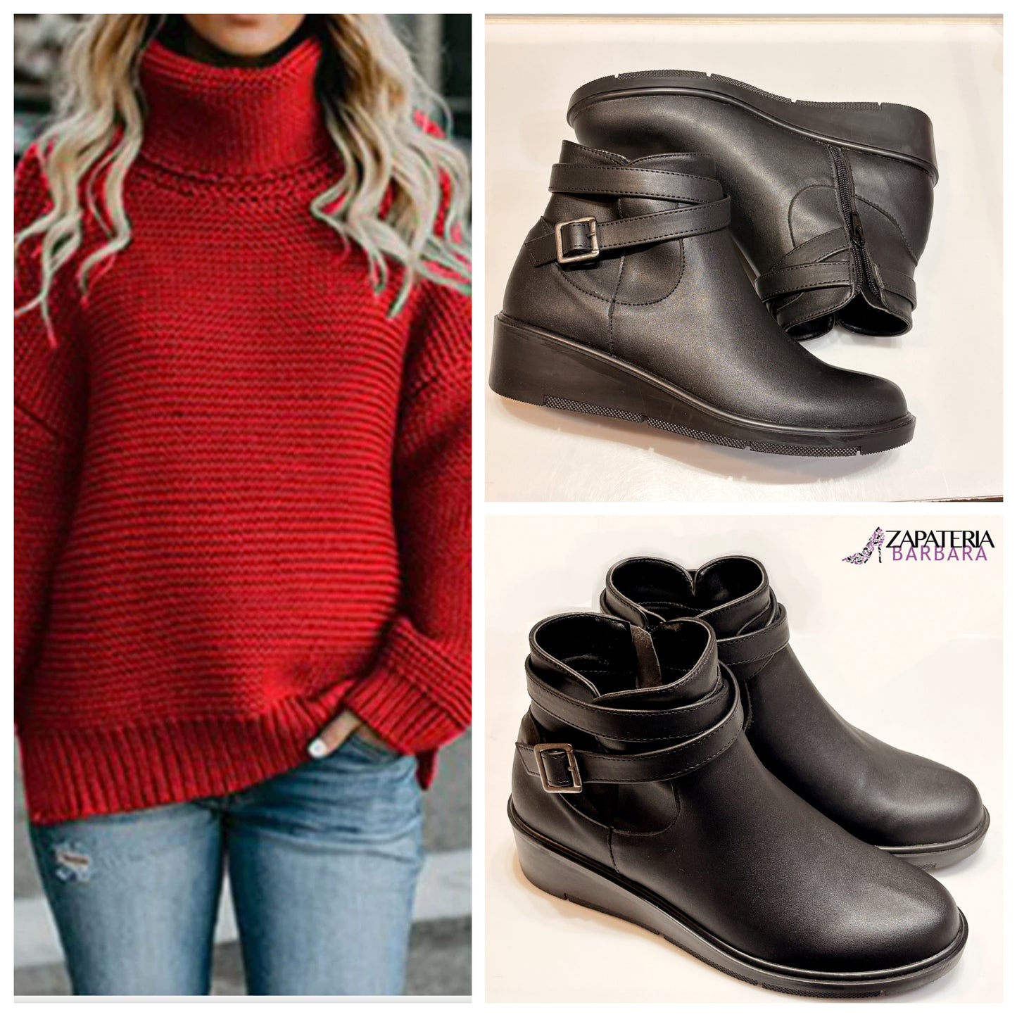 BOTIN DE PISO 955 SENTIES KOSHER PIEL NEGRO