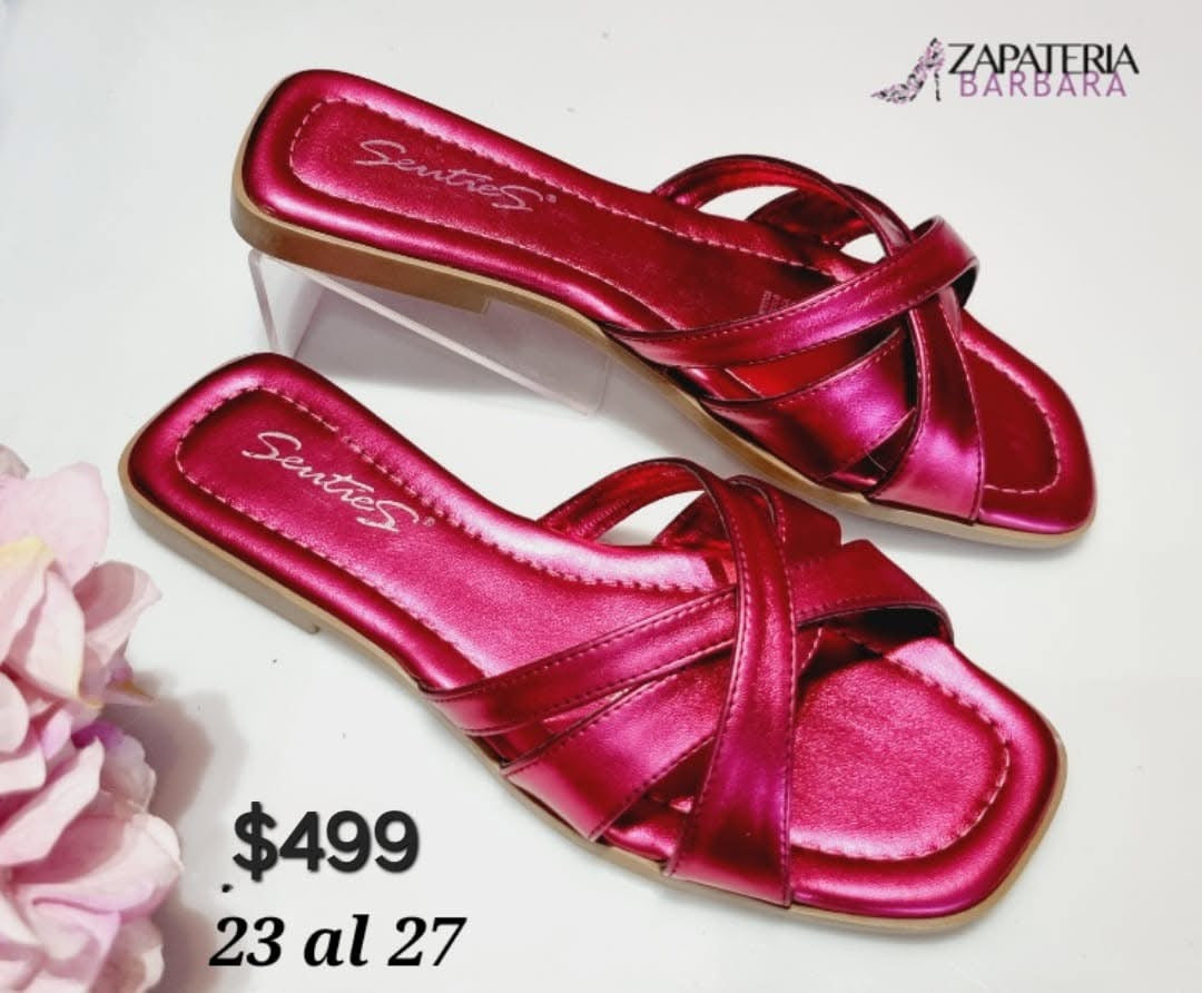 SANDALIA SENTIES 602 ROSA METALICO