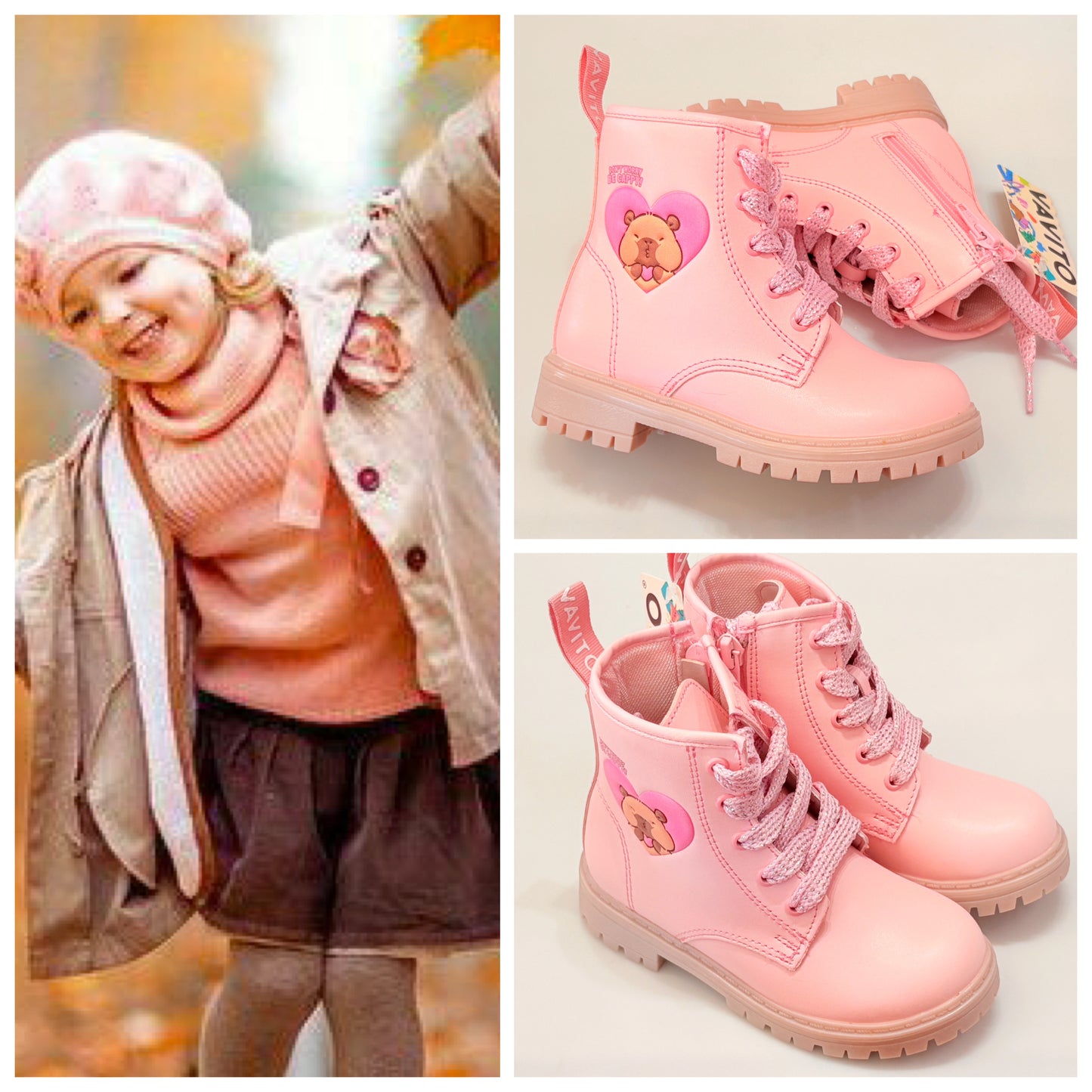 BOTA NIÑA VAVITO 321021 CAPIBARA ROSA