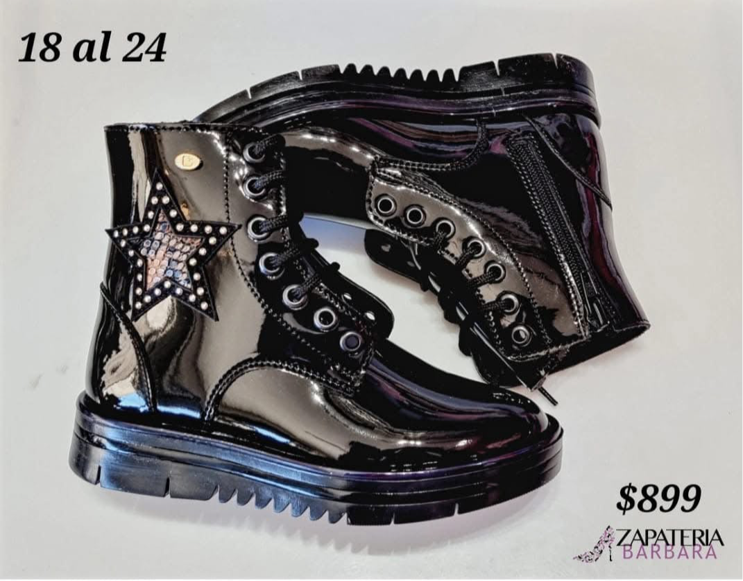 BOTA NIÑA COQUETA 431201 CHAROL C/ESTRELLAS