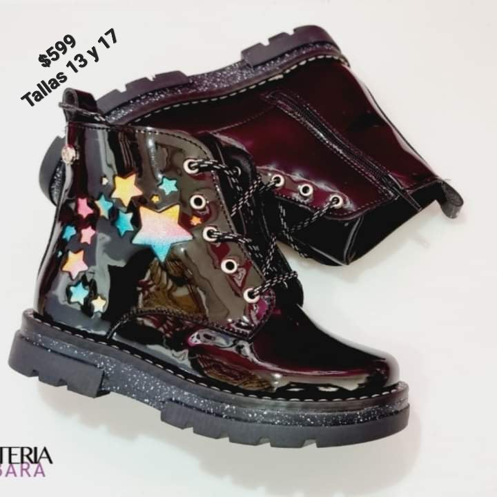BOTA NIÑA KARSTEN 95012 CHAROL NEGRO CORDONES