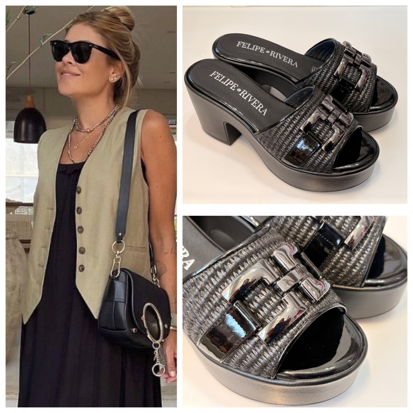 SUECO FELIPE RIVERA 61401 PLATAFORMA NEGRO RAFIA