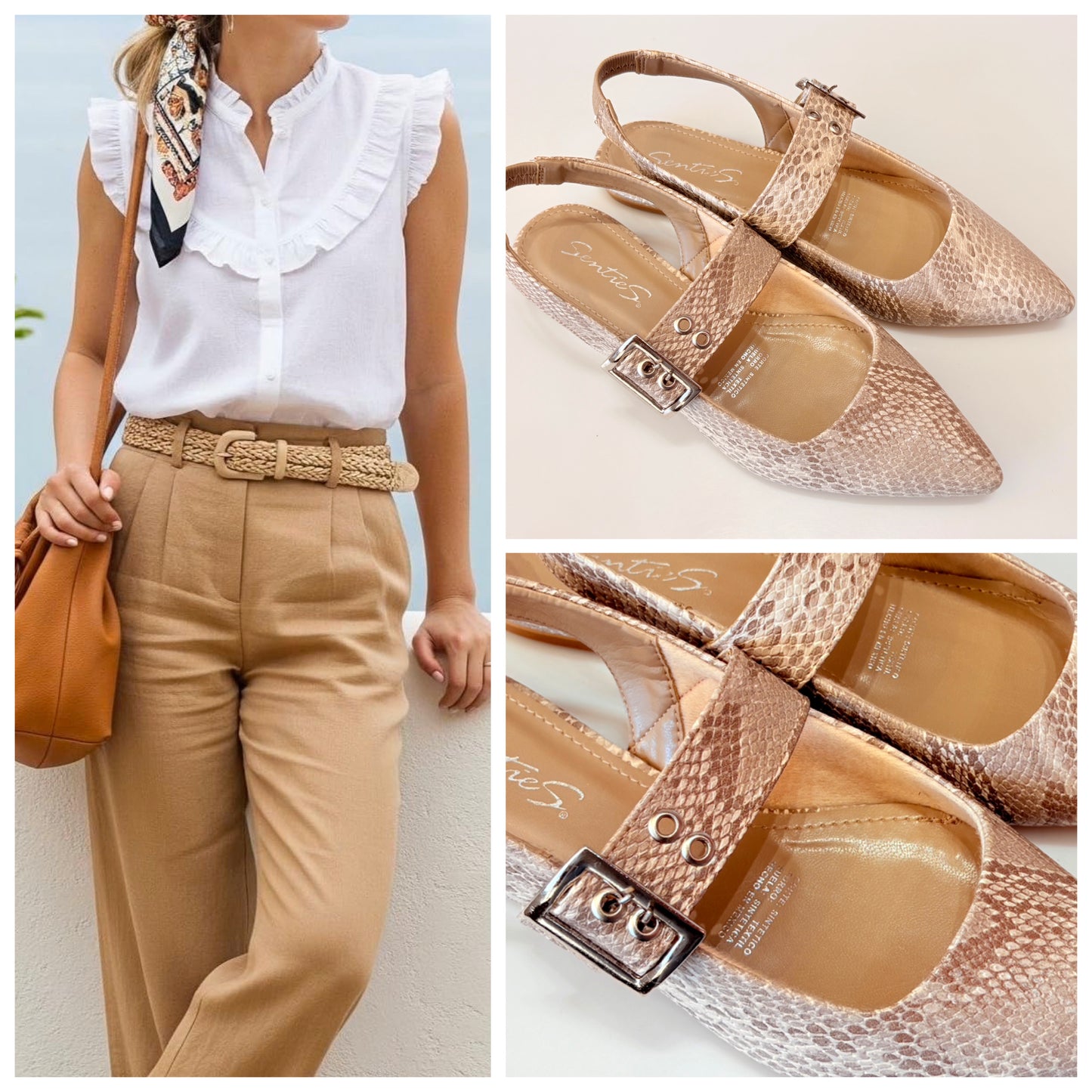 FLAT 110 SENTIES CAPUCHINO COBRA CON HEBILLA PISO