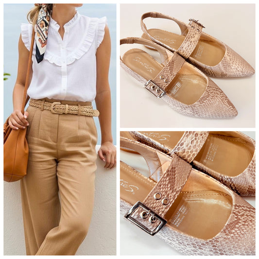 FLAT 110 SENTIES CAPUCHINO COBRA CON HEBILLA PISO