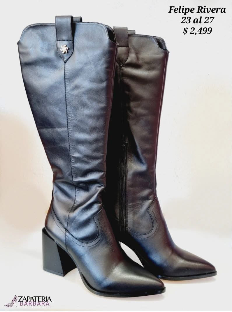 BOTA LARGA 41003 FELIPE RIVERA VAQUERA PIEL NEGRO