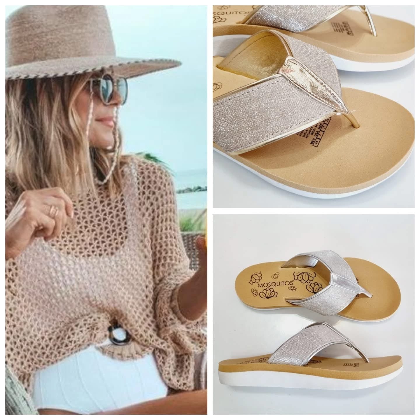 SANDALIA MOSQUITOS 5413 ORO BRILLOSA