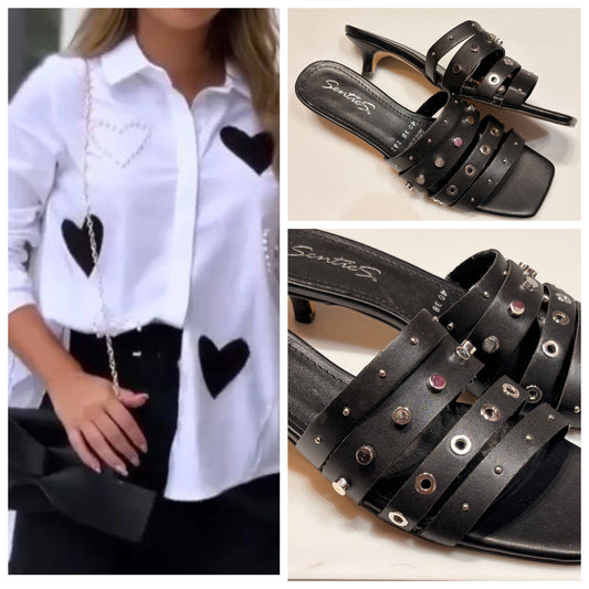 SANDALIA MINI TACON 262 SENTIES NEGRO