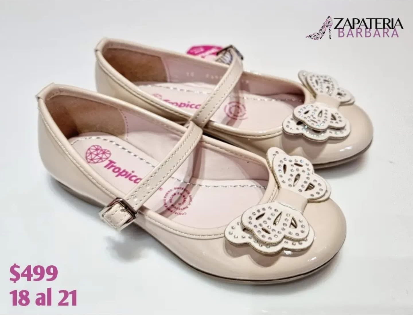 BALERINA NIÑA TROPICANA 220006 CHAROL BEIGE MOÑO
