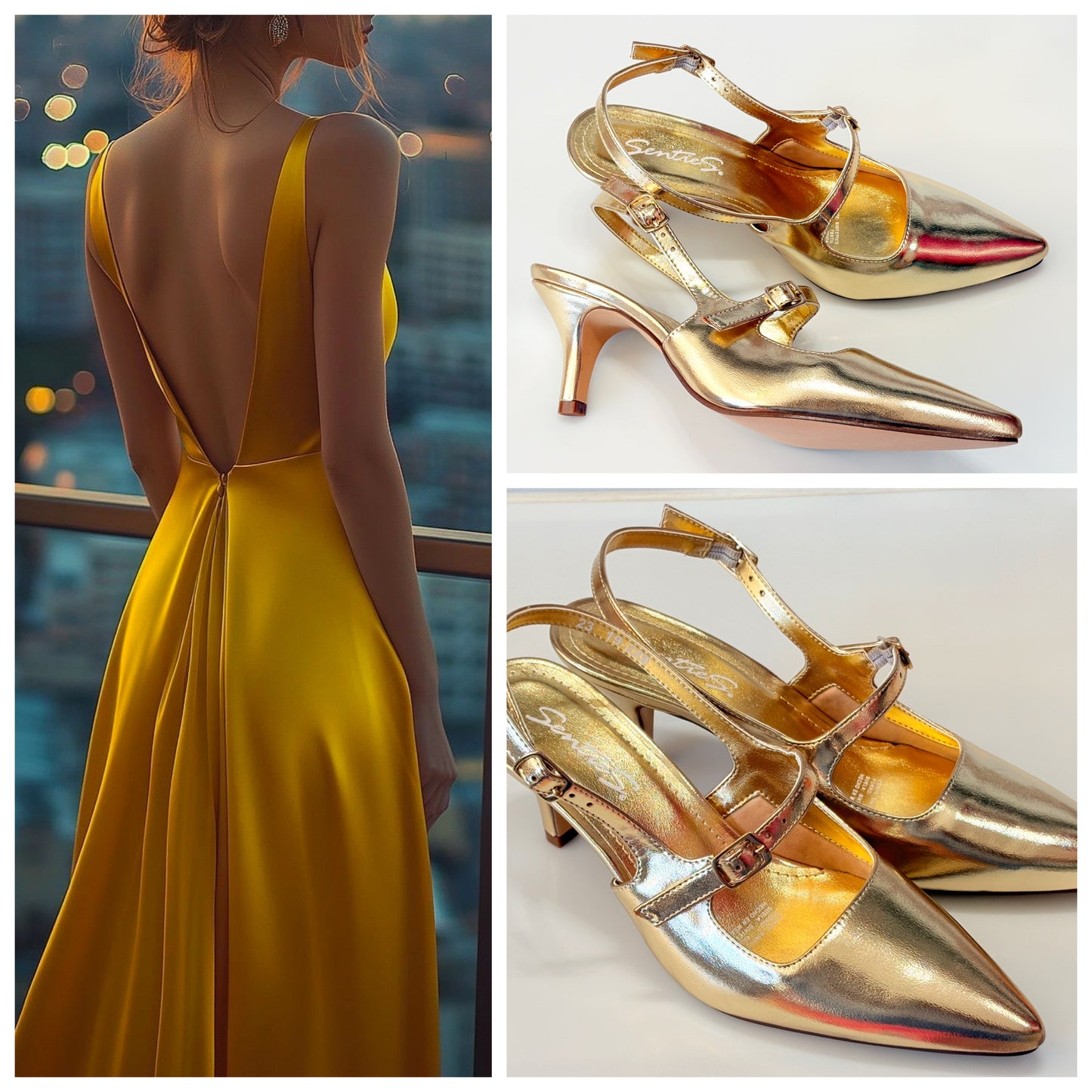 ZAPATILLA TACON MINI 229 SENTIES ORO