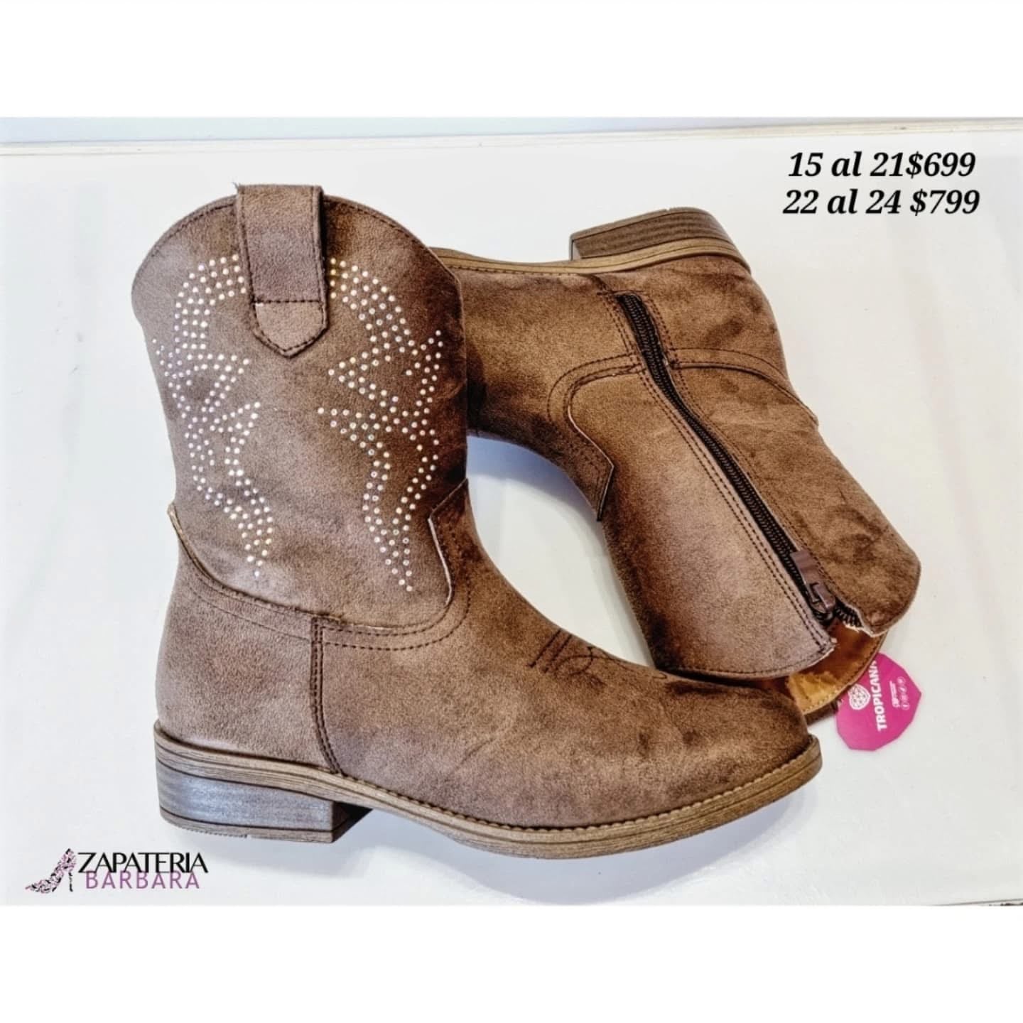 BOTA VAQUERA NIÑA TROPICANA 990010 SUEDE CAFE