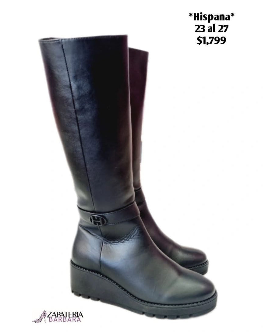 BOTA LARGA 15506 HISPANA JACKY PIEL NEGRO