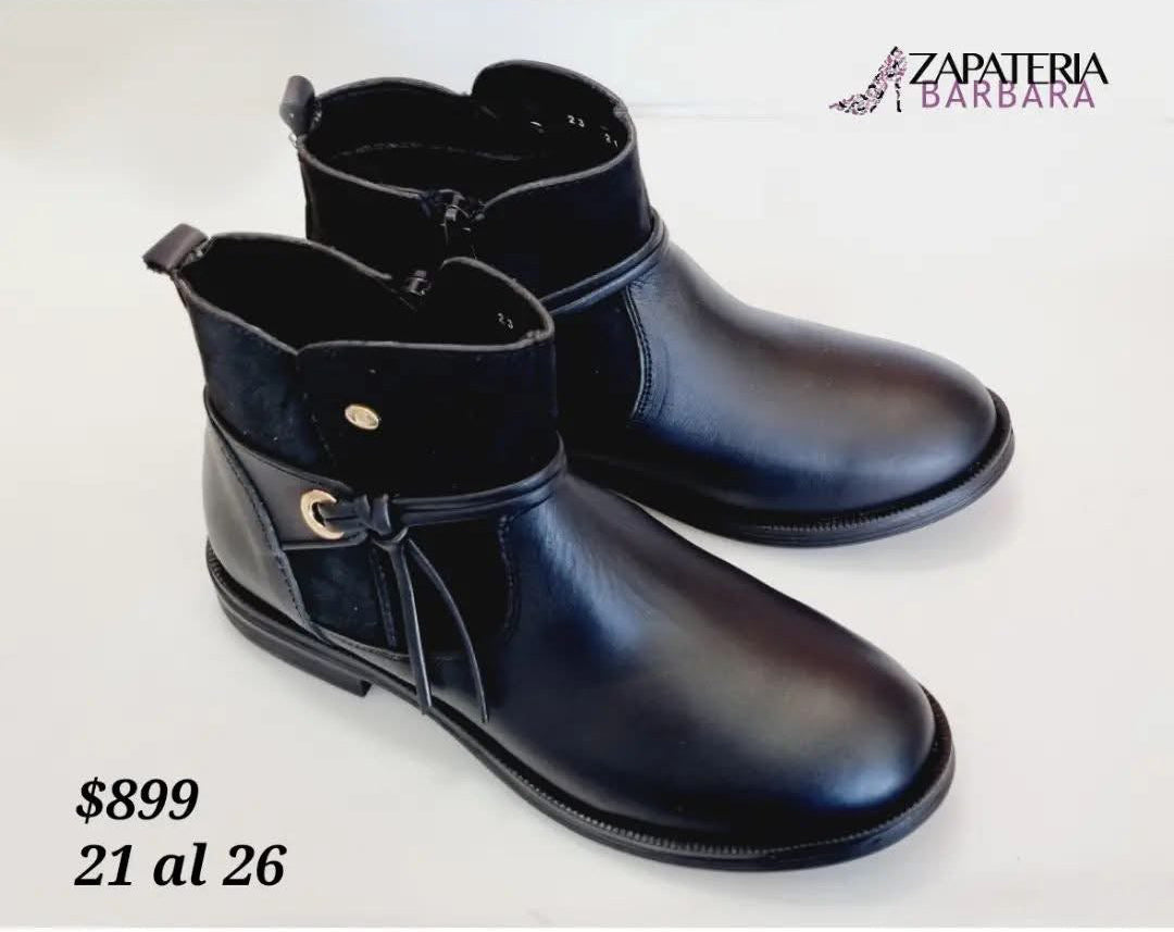 BOTIN DE PISO 92313 COQUETA PIEL NEGRO