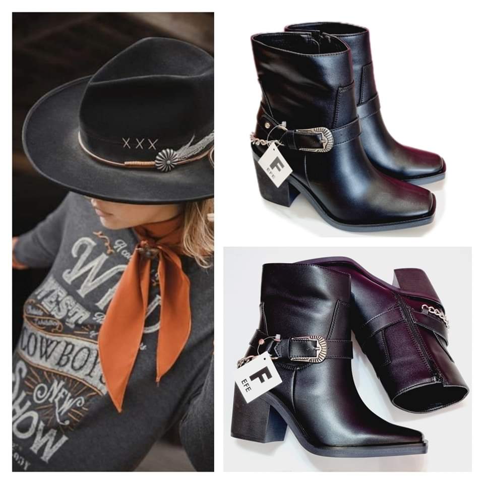 BOTIN 312402 EFE PIEL NEGRO CINTO VAQUERO