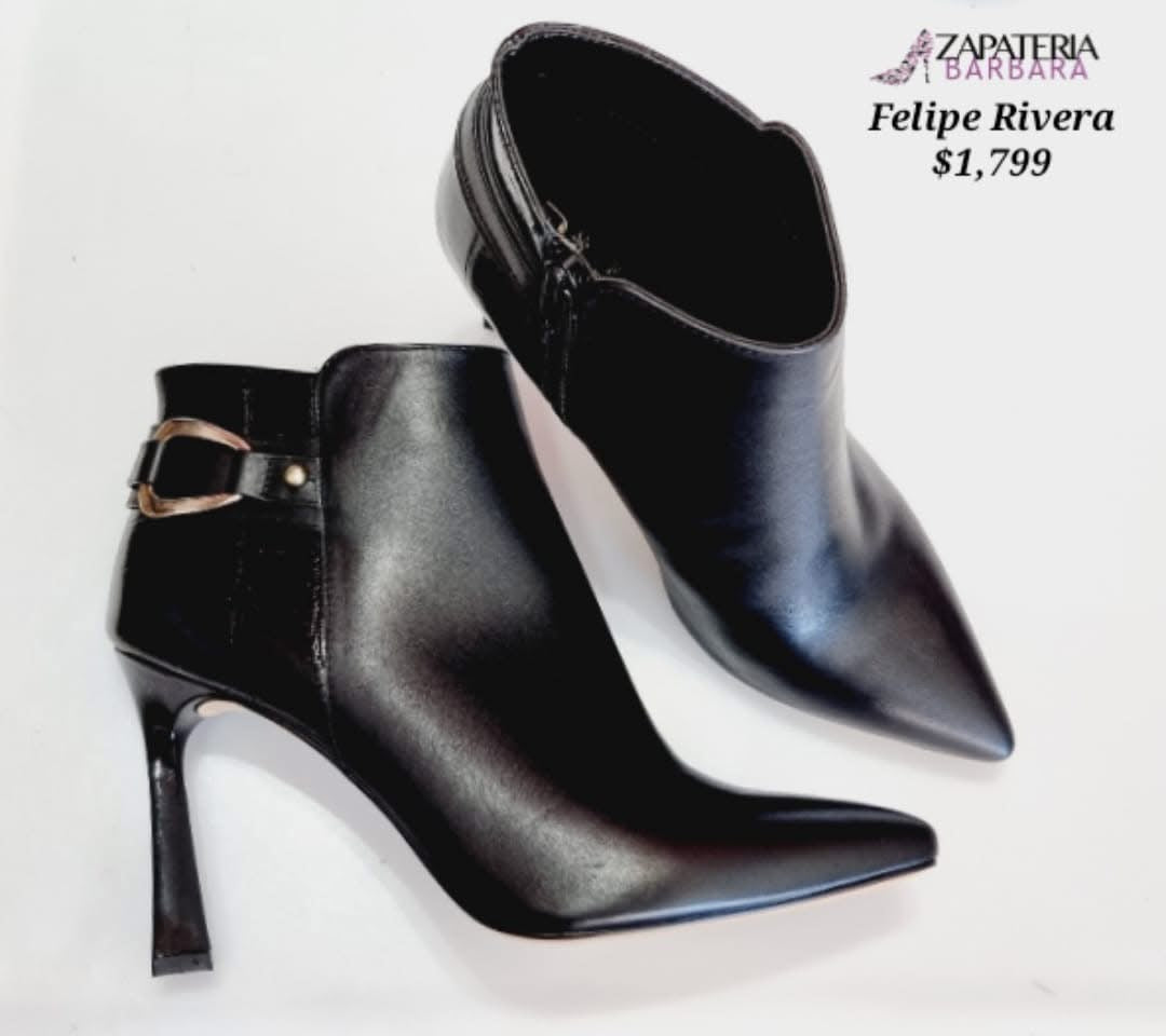 BOTIN 40900 FELIPE RIVERA TACON AGUJA PIEL NEGRO
