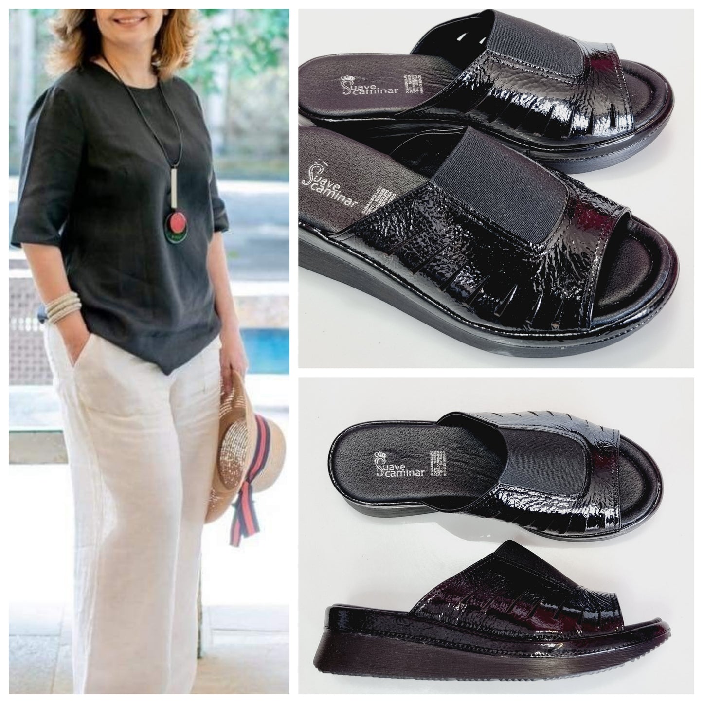 HUARACHE SUAVE CAMINAR 7506 CHAROL NRG