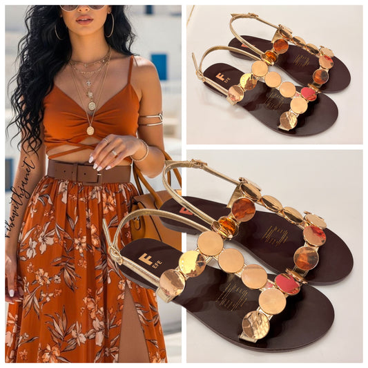 SANDALIA PISO 166501 EFE ARAN CIRCULOS ORO