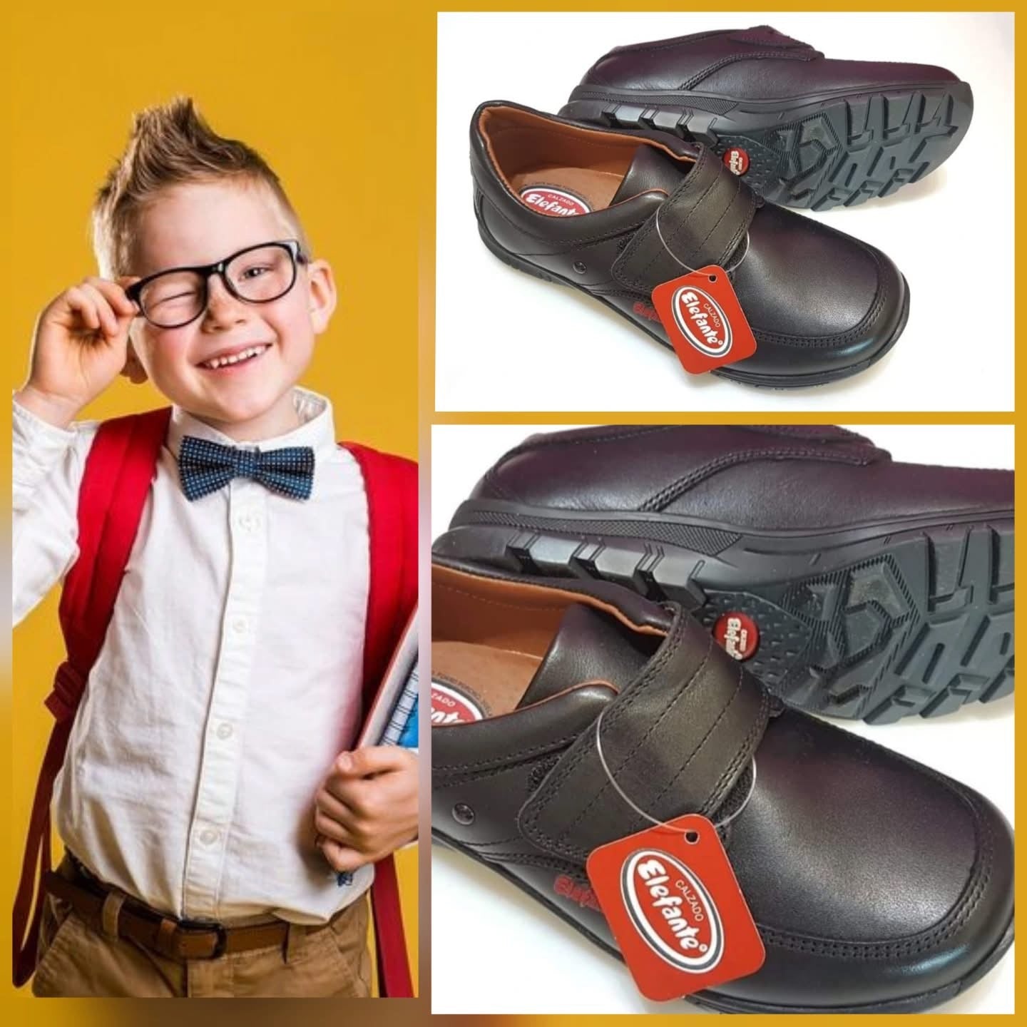 ESCOLAR ELEFANTE 10681 VELCRO PILOTA NEGRO