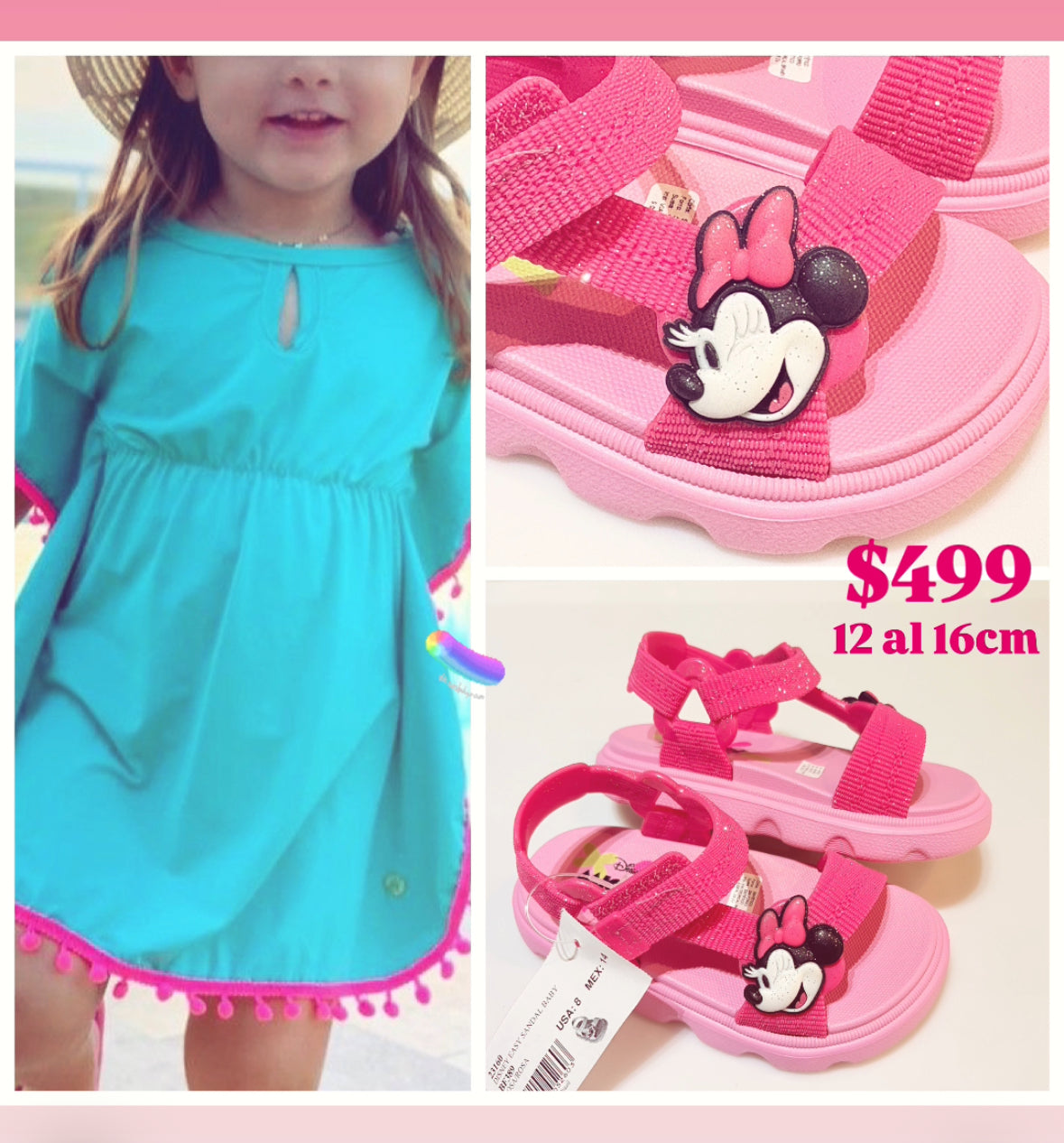 HUARACHE NIÑA GRENDENE 23160 MINNIE ROSA