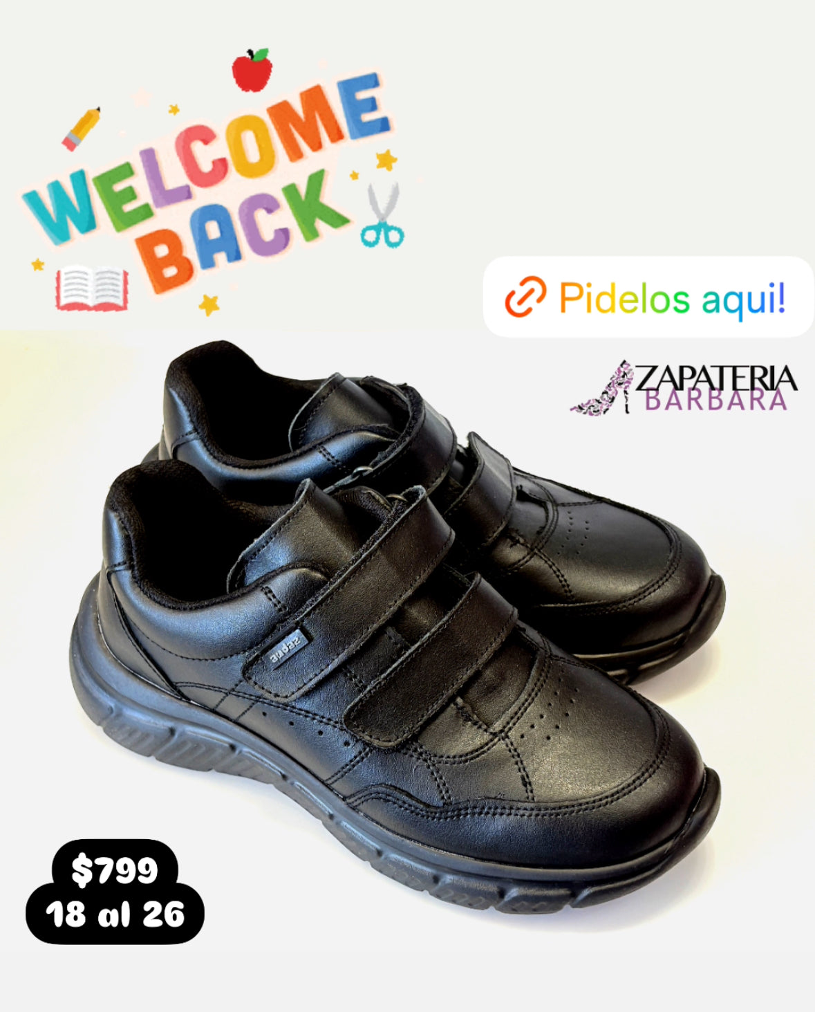 TENIS AUDAZ 132805 DOBLE VELCRO NEGRO