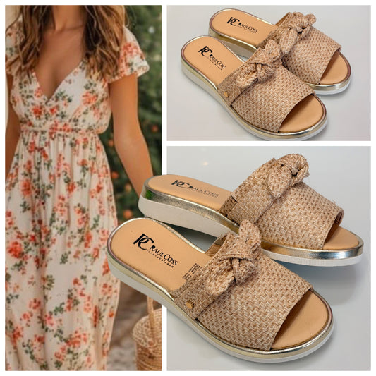 SANDALIA 0100 YUTE MOÑO RAUL COSS FORRO DE PIEL