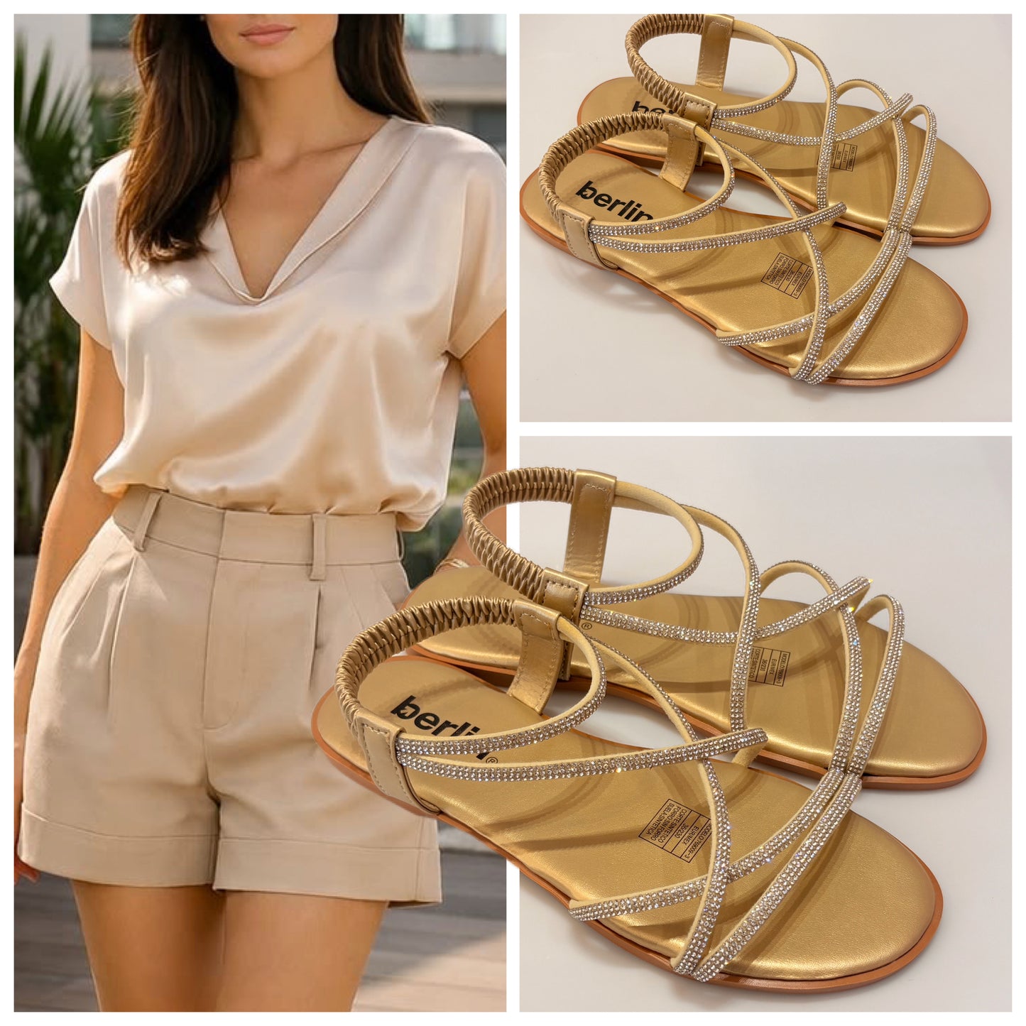 SANDALIA 769009 BERLIN BLOSSOM TIRAS ORO