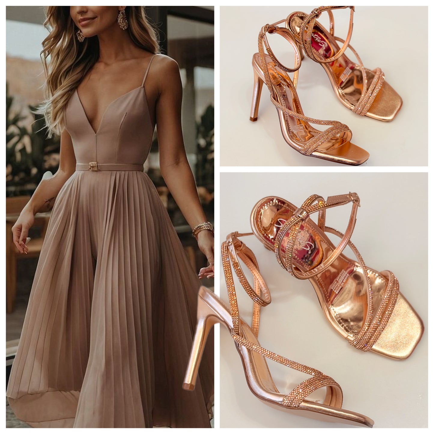 ZAPATILLA SENTIES 334 CRISTALES ORO ROSADO