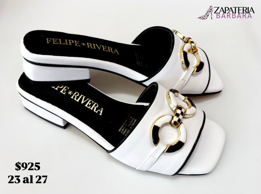 SANDALIA C/TACON FELIPE RIVERA 60909 BLANCO