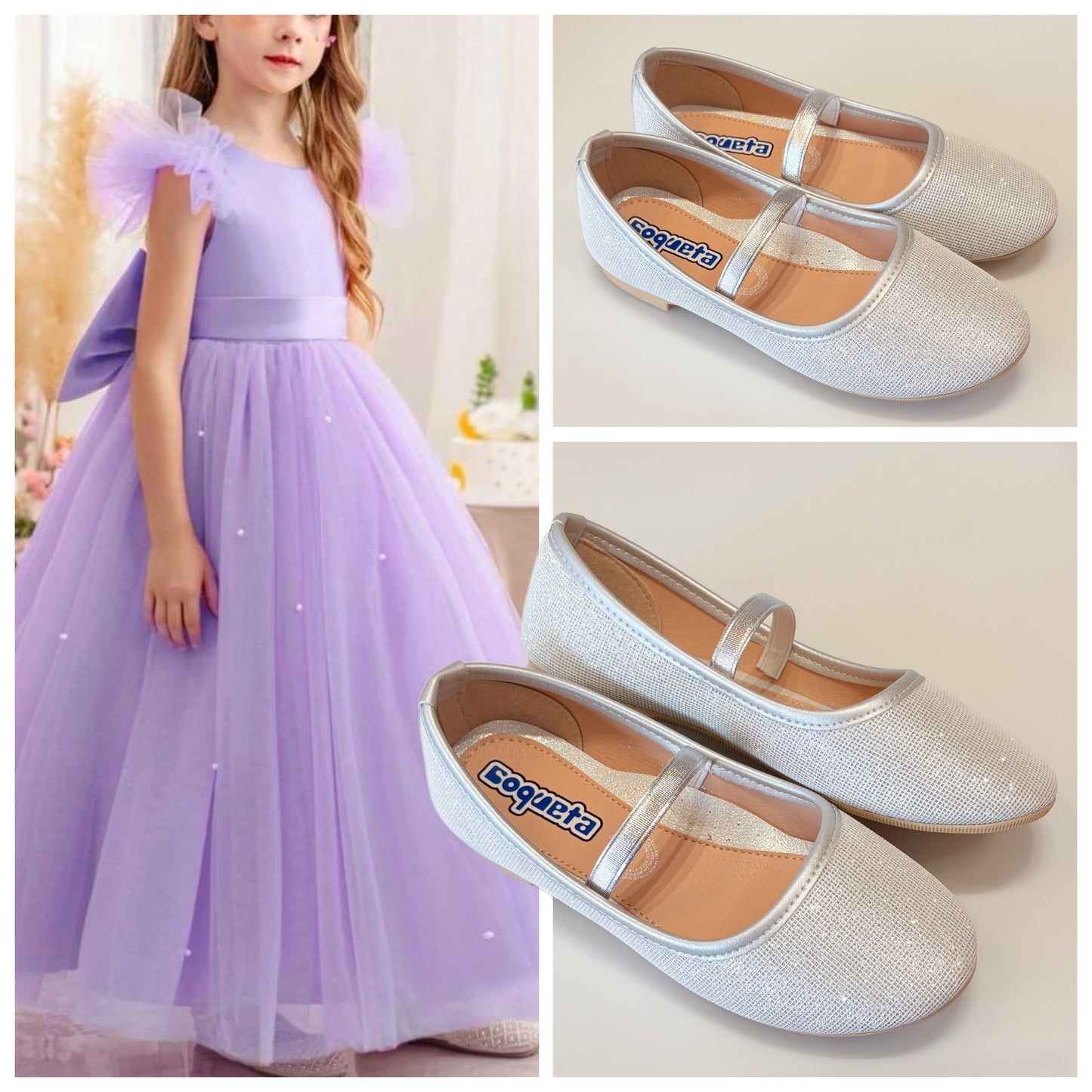 ZAPATO NIÑA 188500 PLATA COQUETA