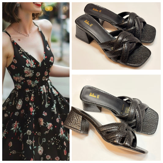 SANDALIA TACON 262205 EFE WAY PIEL COBRA NEGRO