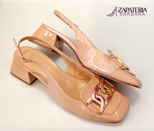 FLAT DESTALONADA 3206 SENTIES CHAROL NUDE