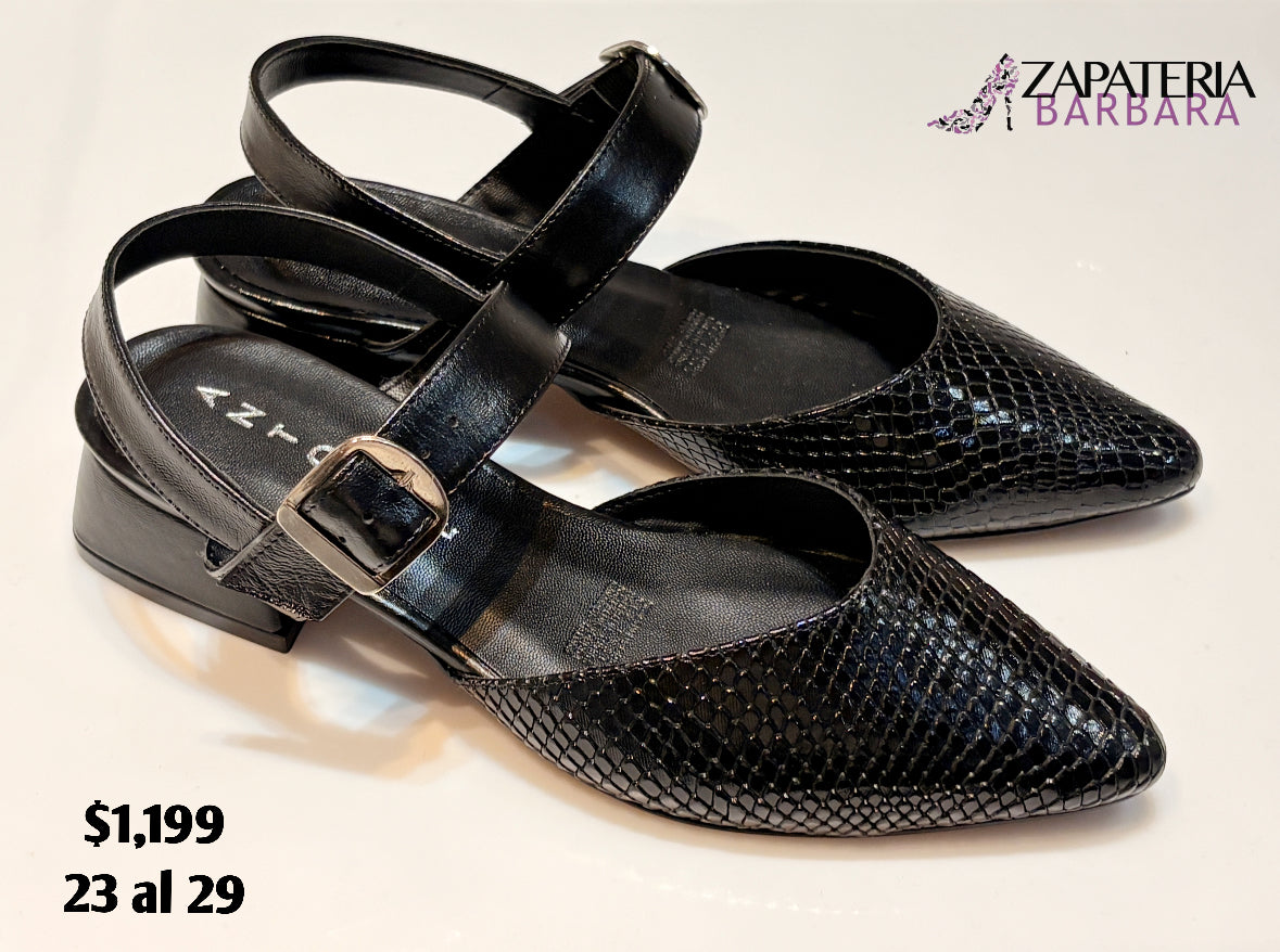 FLAT MINI TACON 6024 ANTONIE PIEL CASCABEL NEGRO