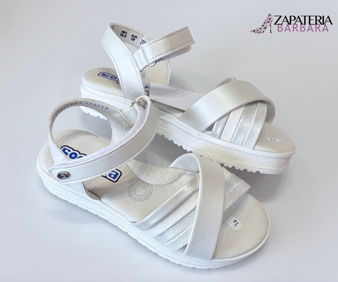 HUARACHE NIÑA 112315 COQUETA CASANDRA BLANCO TORNASOL