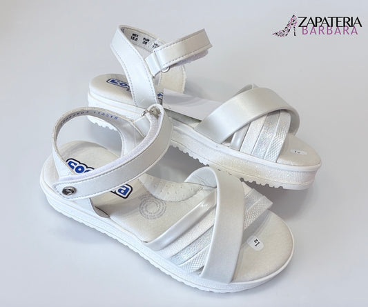 HUARACHE NIÑA 112315 COQUETA CASANDRA BLANCO TORNASOL