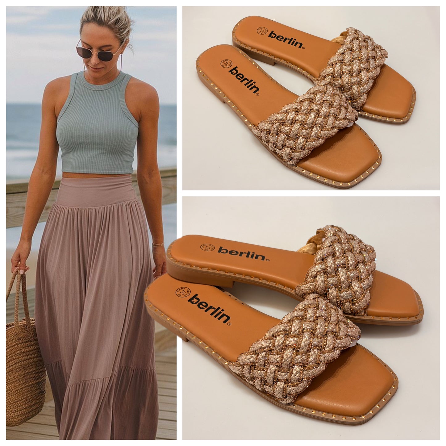 SANDALIA PISO 803441 BERLIN TRENZA BRILLOS