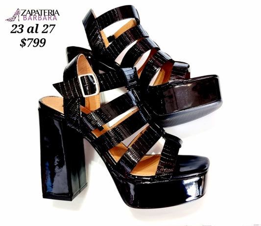 ZAPATILLA 3797 SALAMANDRA TIRAS CH NEGRO