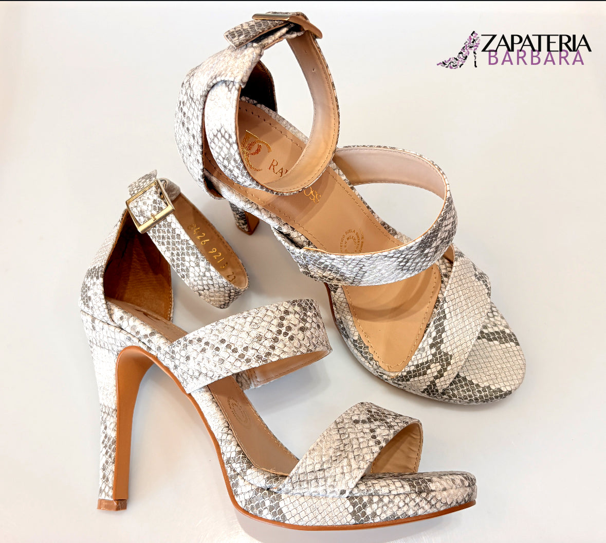 ZAPATILLA RAUL COSS 9213 TIRAS SERPIENTE BLANCO