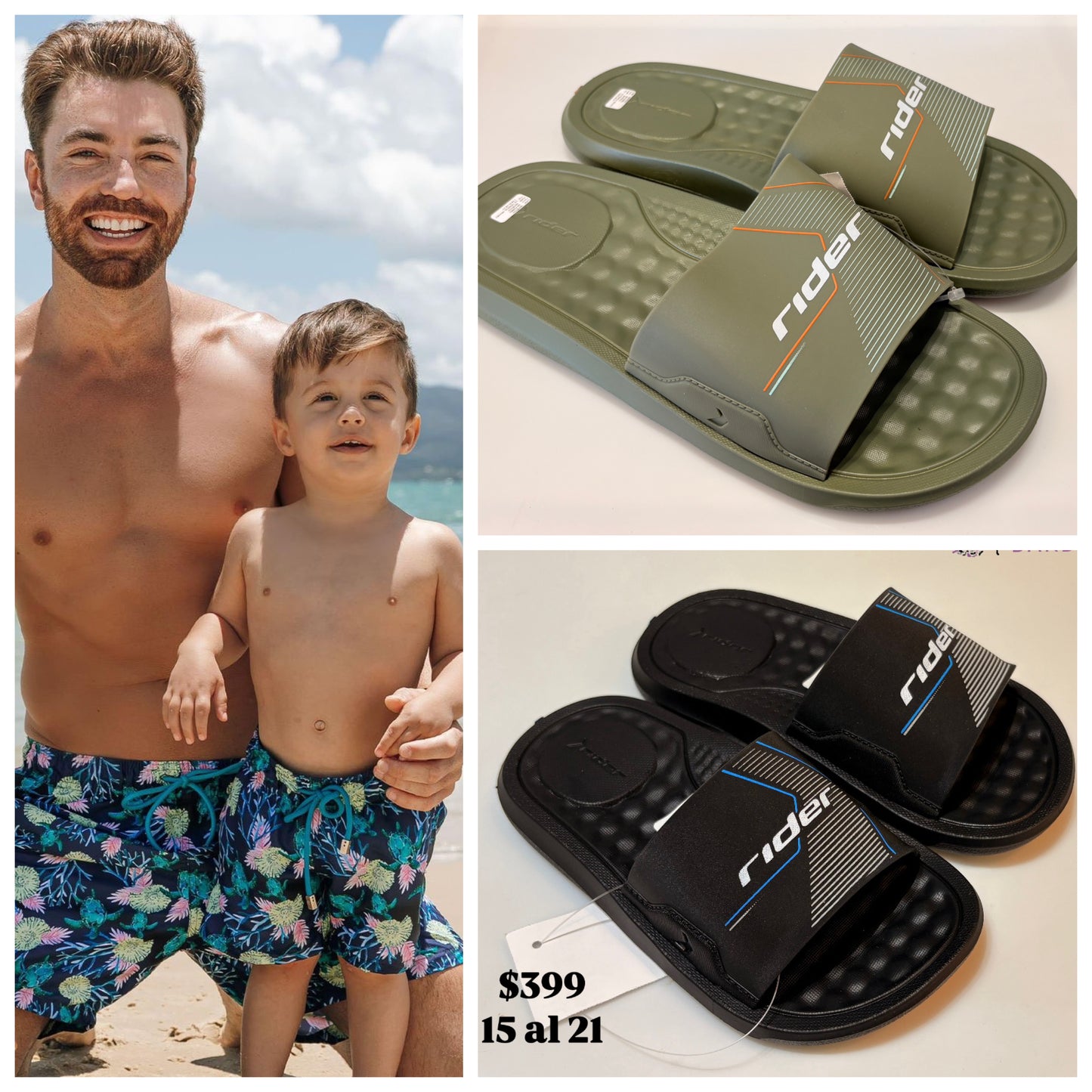 SANDALIA 12265 SLIDE RIDER VERDE OLIVO