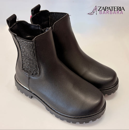 BOTIN PISO 321001 TROPICANA ELASTICO BRILLOS NEGRA
