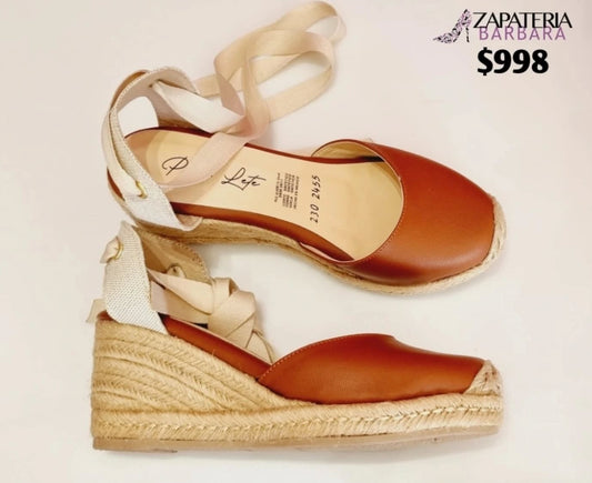 ALPARGATA 2455 PEREZLETE CAMEL CORDONES BEIGE