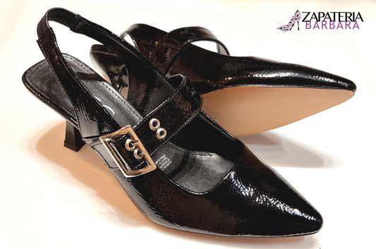 ZAPATILLAS 125 SENTIES CHAROL NEGRO CON HEBILLA