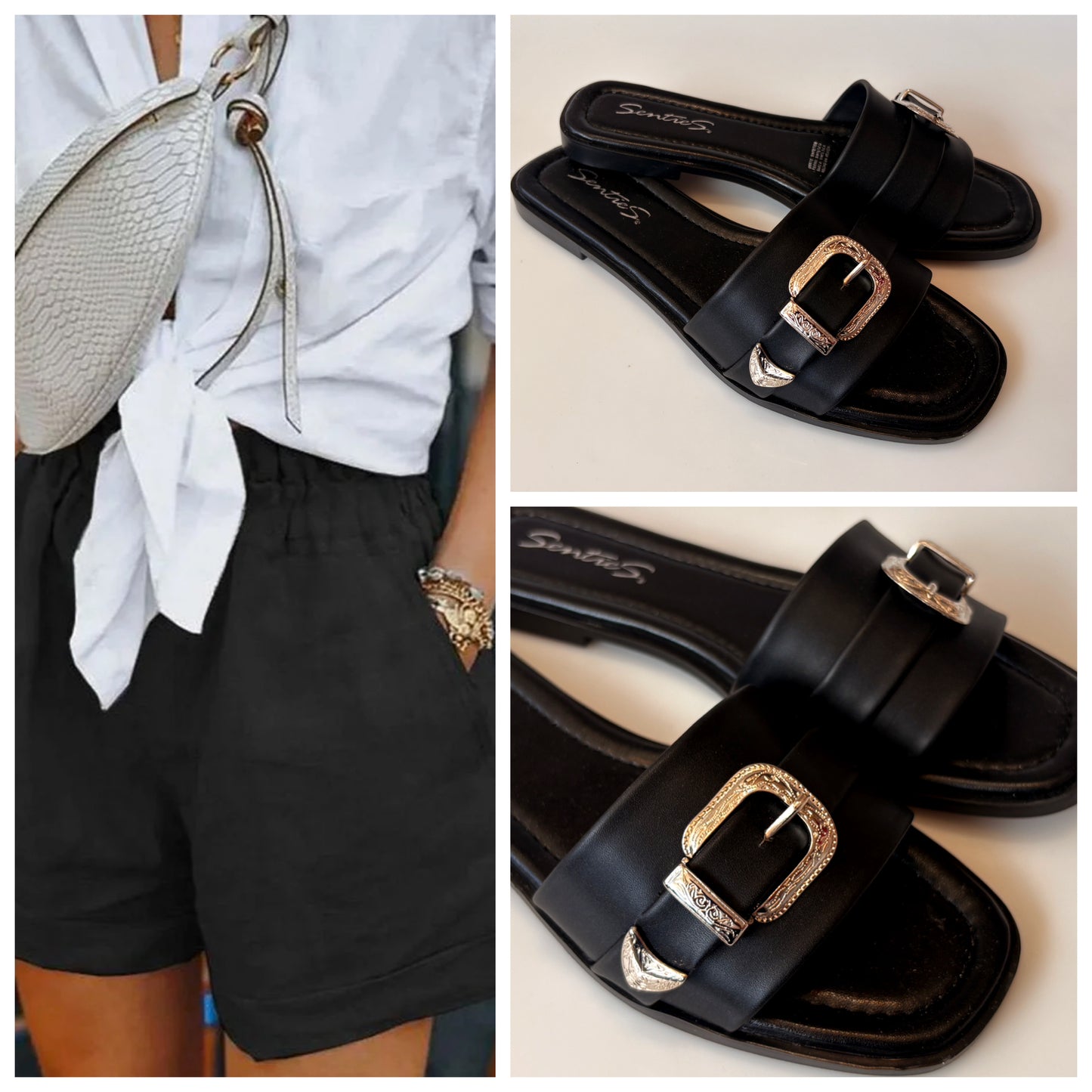 SANDALIA 247 BROCHE SENTIES NEGRO