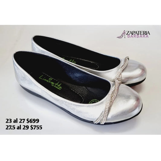 FLAT LIMONETTA 0067 PLATA TIRA BRILLOS