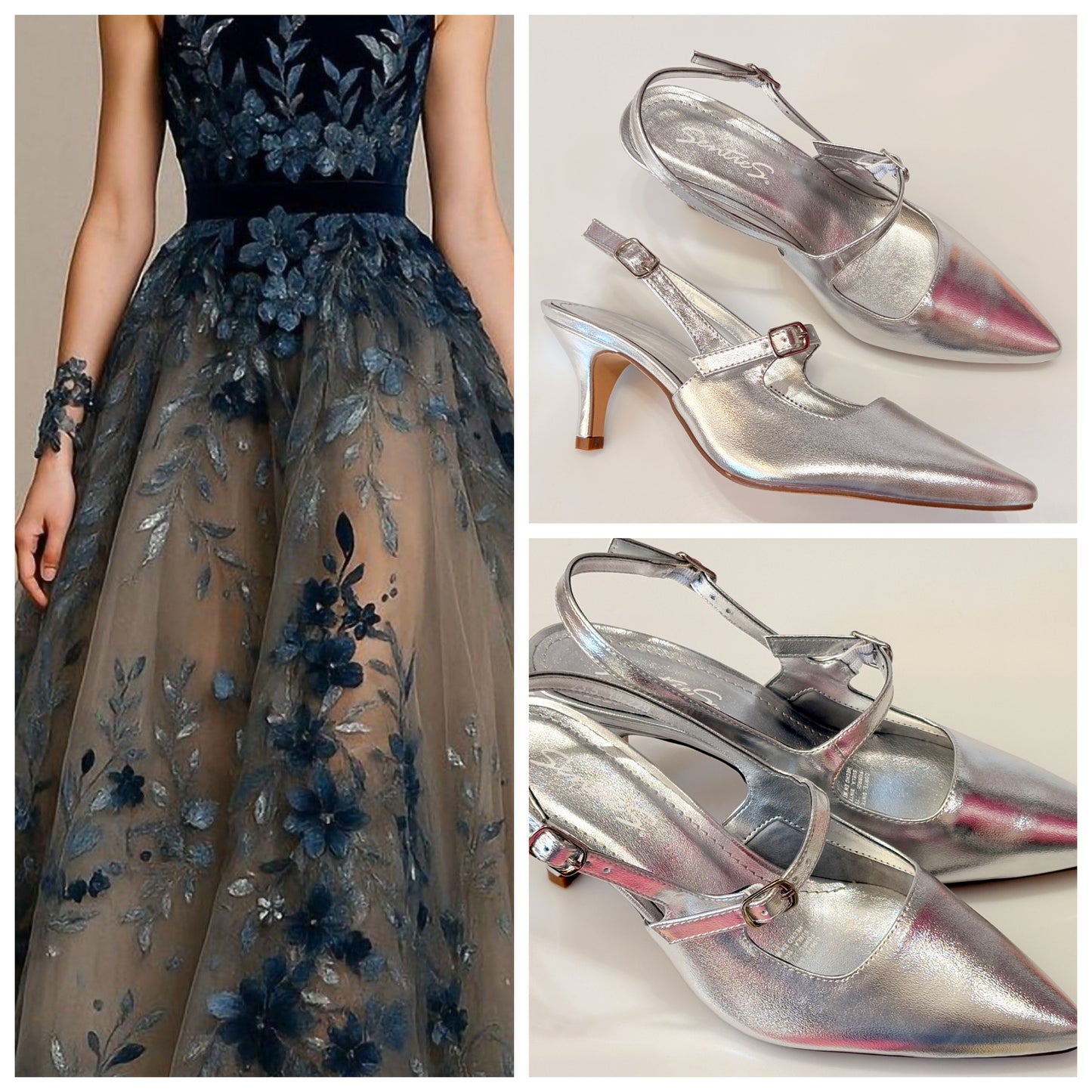 ZAPATILLA TACON MINI 229 SENTIES PLATA