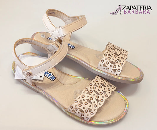 HUARACHE NIÑA 112520 COQUETA YALITZA NUDE TORNASOL