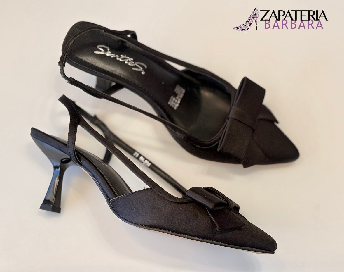 ZAPATILLA CERRADA 01-234 SENTIES RAZO MOÑO NEGRO