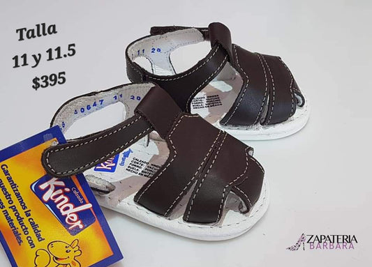 HUARACHE BEBE 4356 KINDER CAFE OBSCURO CON VELCRO