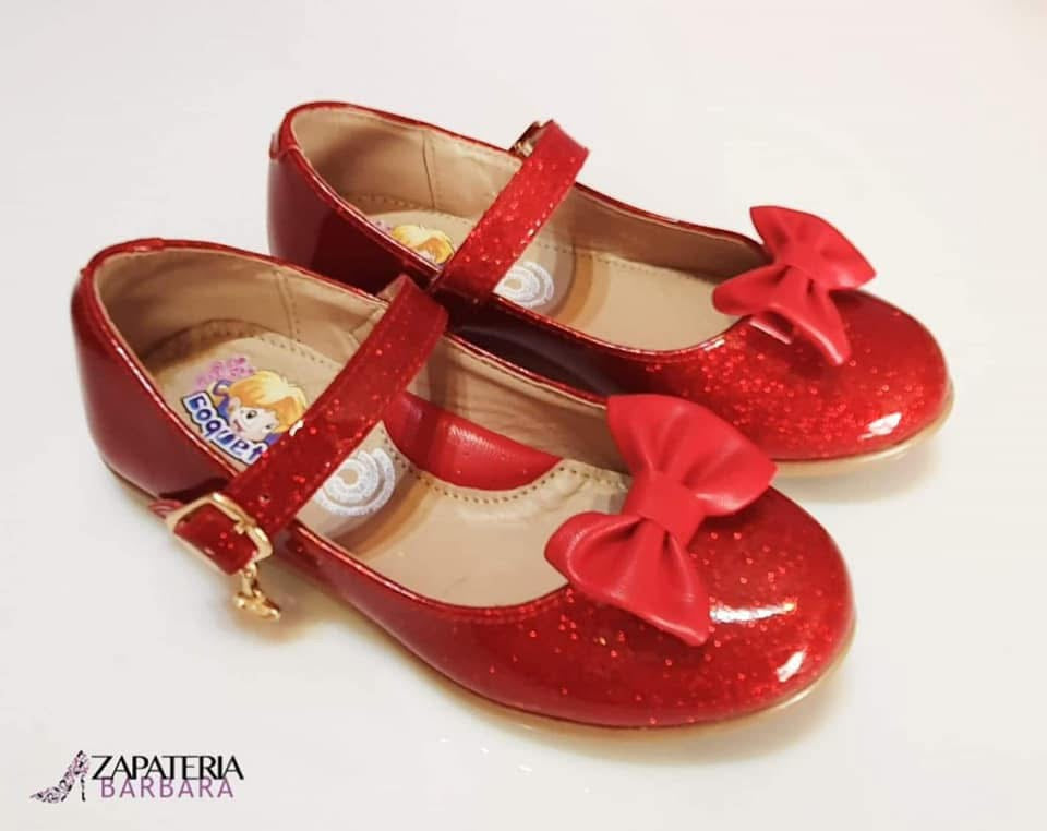 BALERINA NIÑA COQUETA 188403 ROJA MOÑO