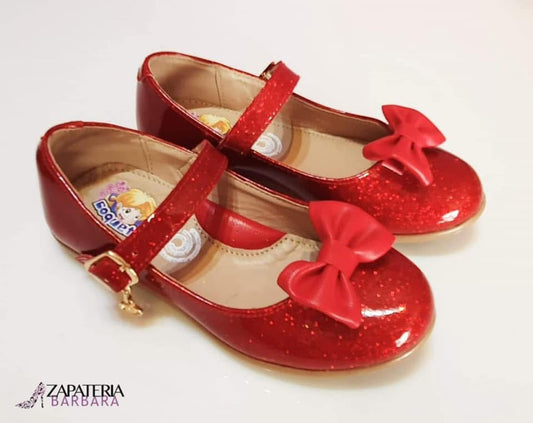 BALERINA NIÑA COQUETA 188403 ROJA MOÑO