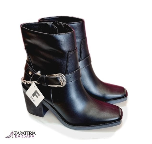 BOTIN 312402 EFE PIEL NEGRO CINTO VAQUERO