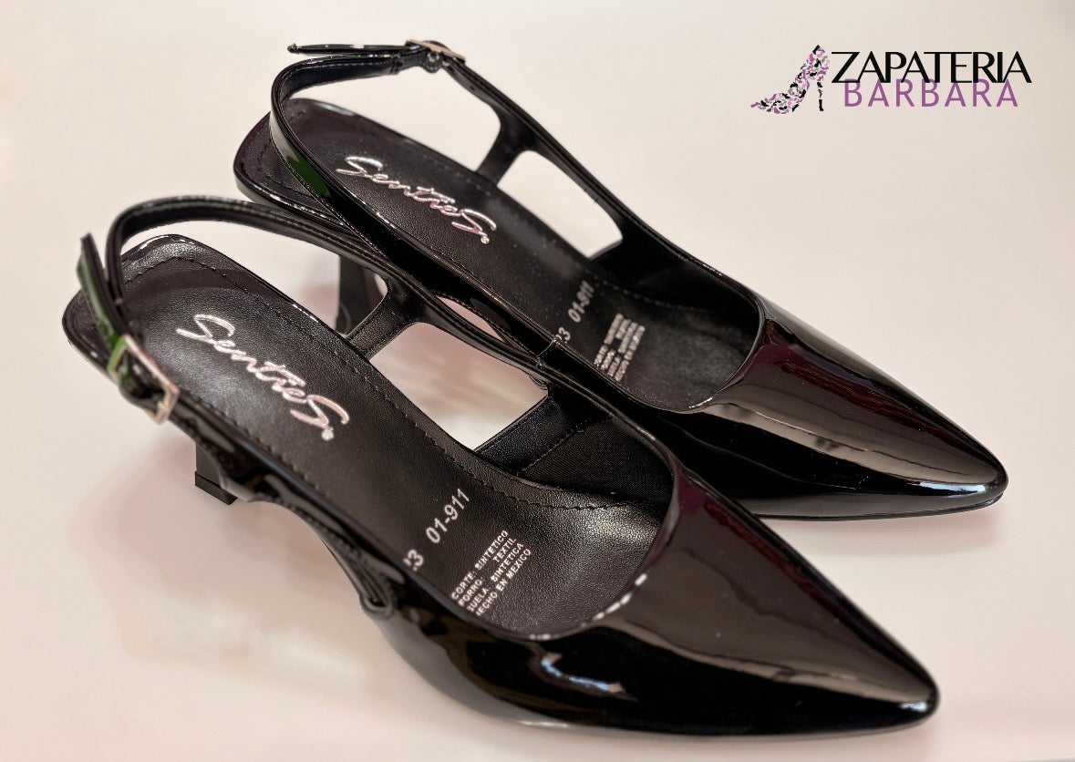 ZAPATILLA PUNTAL 911 SENTIES CHAROL NEGRO